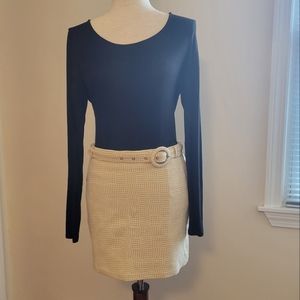 Emory Park mini skirt - beige, plaid, belted